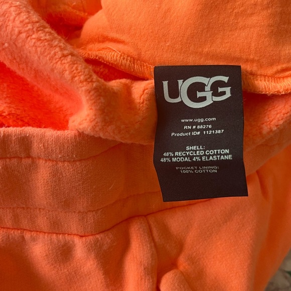 NWOT Ugg Women's Jogger Sweatpants XS Washed Orange Casual Fleece Pants - Picture 7 of 7